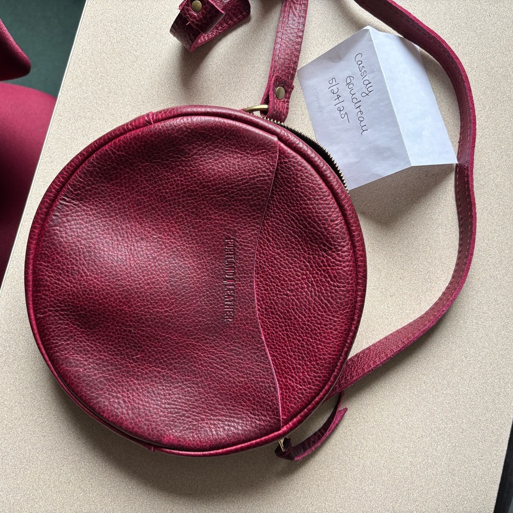 Portland Leather Bougainvillea Large Circle Crossbody Bag